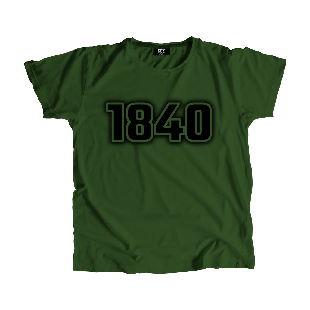 1840 Year Men Unisex T-Shirt (Olive Green)