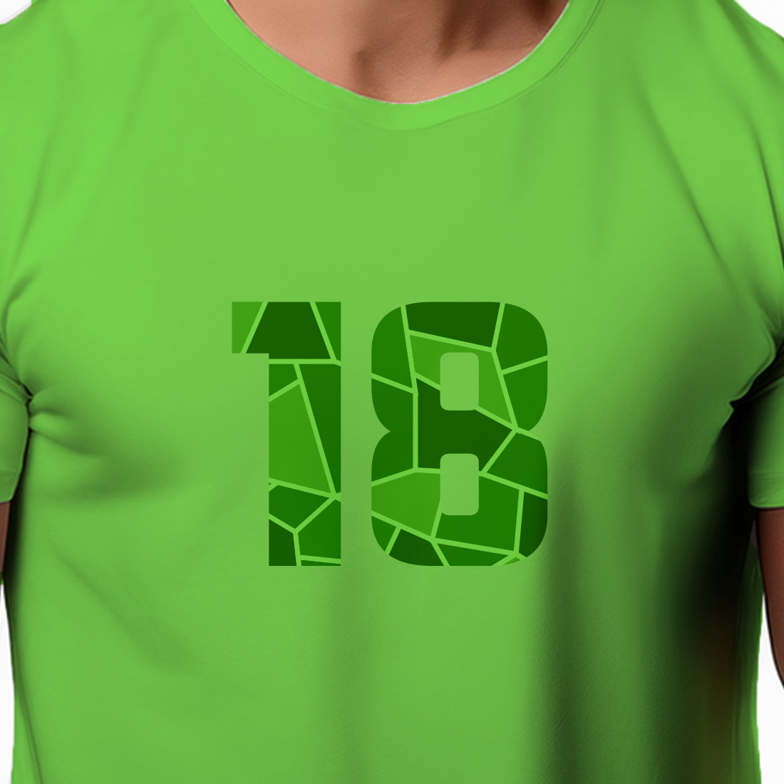 18 Number Men Unisex T-Shirt (Liril Green)
