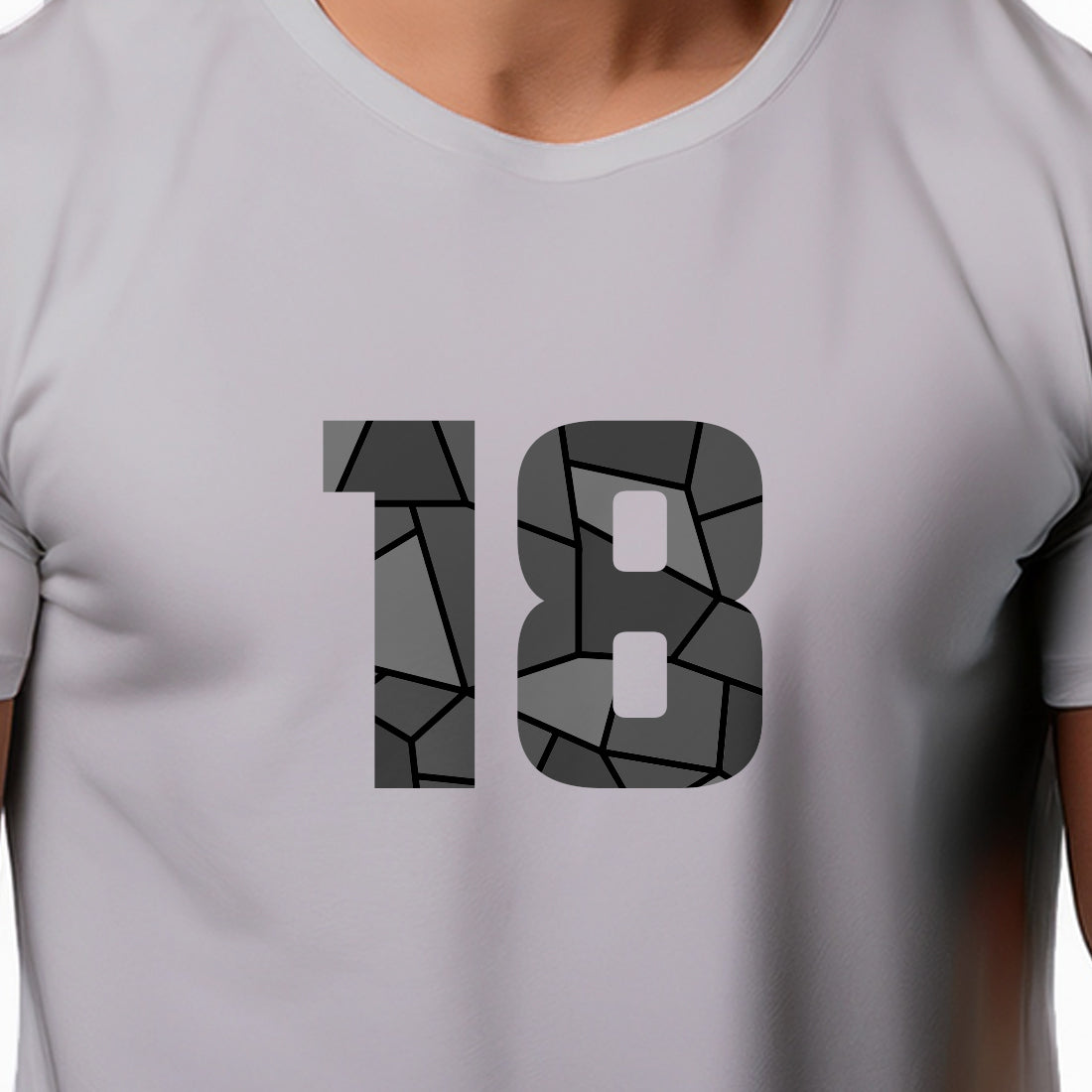 18 Number Men Unisex T-Shirt (Melange Grey)