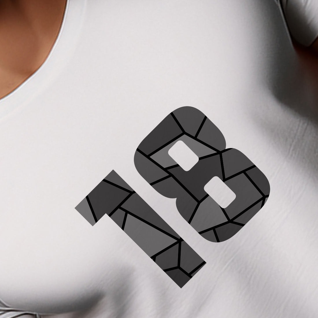 18 Number Men Unisex T-Shirt (White)