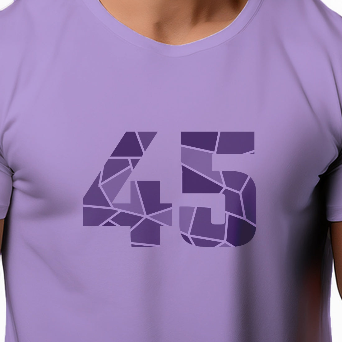 45 Number Men Unisex T-Shirt (Iris Lavender)