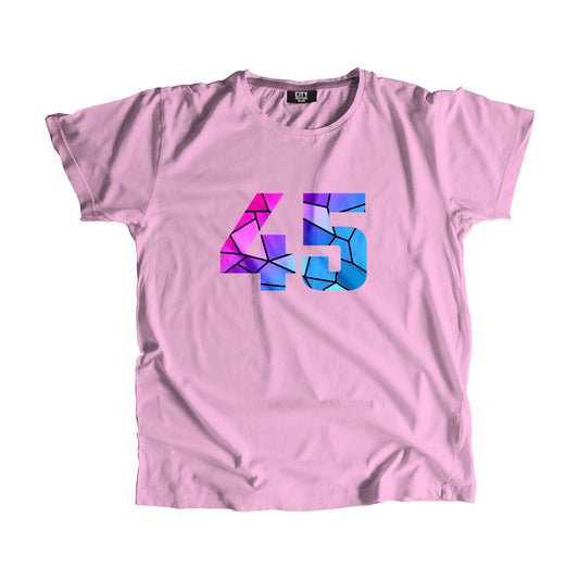 45 Number Men Unisex T-Shirt (Light Pink)
