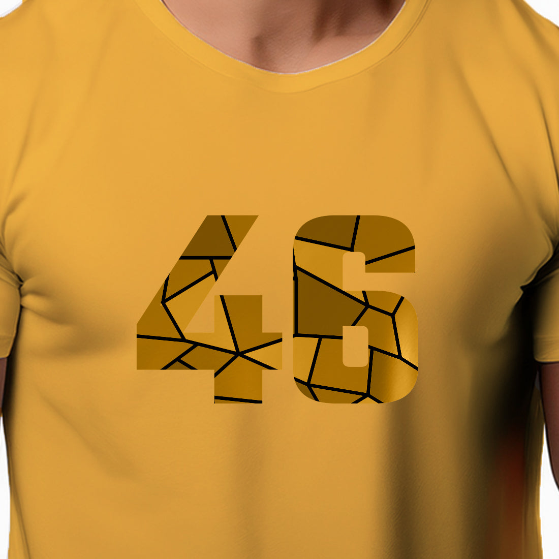 46 Number Men Unisex T-Shirt (Golden Yellow)