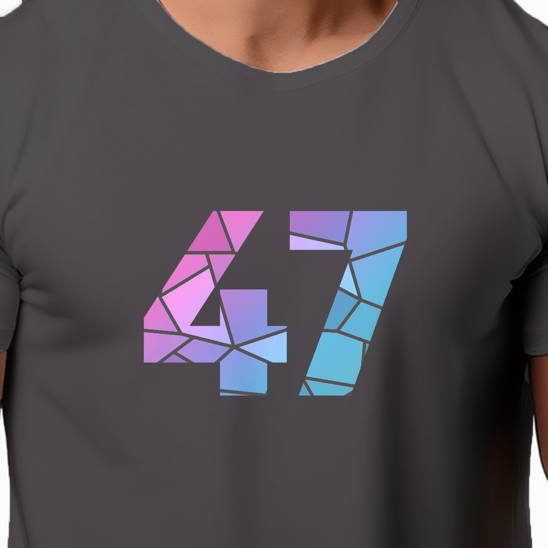 47 Number Men Unisex T-Shirt (Charcoal Grey)