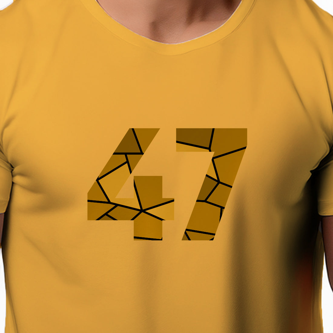 47 Number Men Unisex T-Shirt (Golden Yellow)