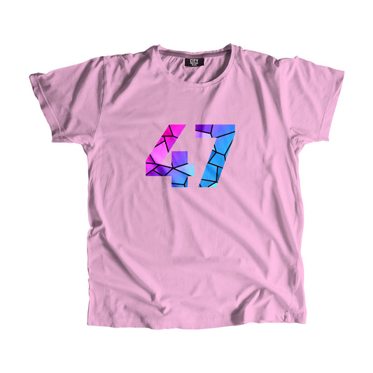 47 Number Men Unisex T-Shirt (Light Pink)