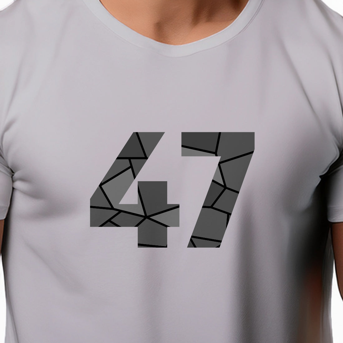 47 Number Men Unisex T-Shirt (Melange Grey)