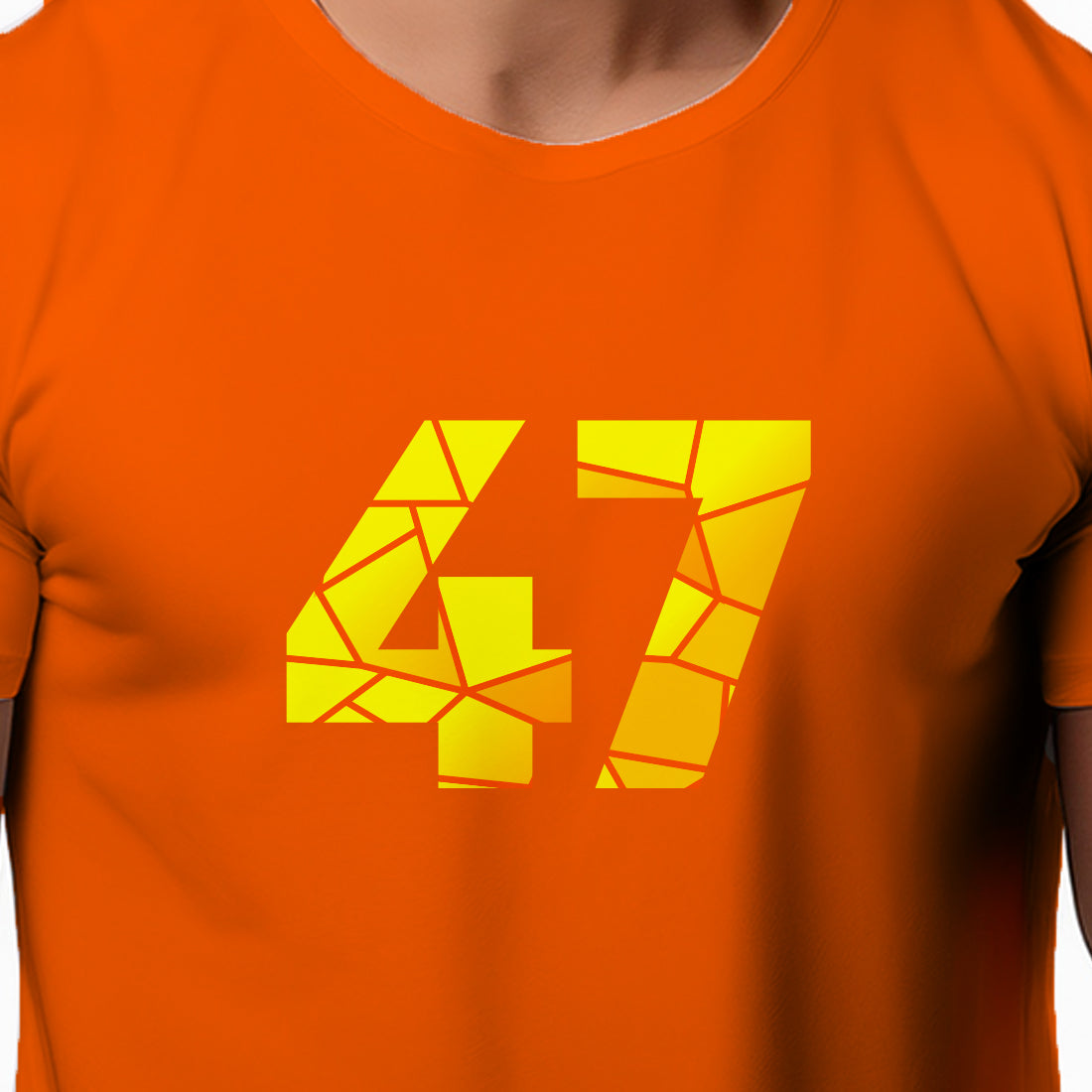 47 Number Men Unisex T-Shirt (Orange)