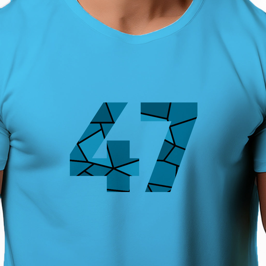 47 Number Men Unisex T-Shirt (Sky Blue)