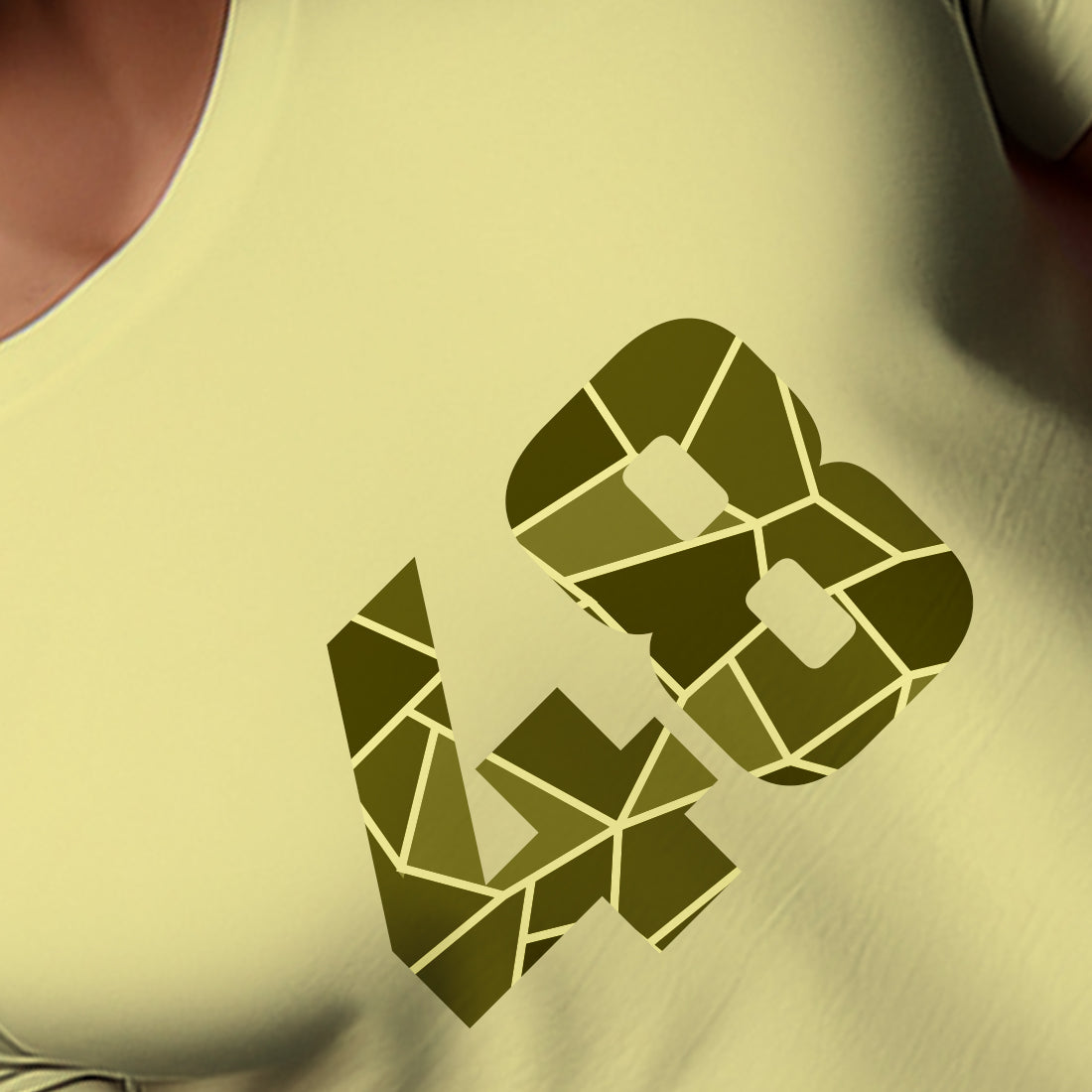 48 Number Men Unisex T-Shirt (Butter Yellow)
