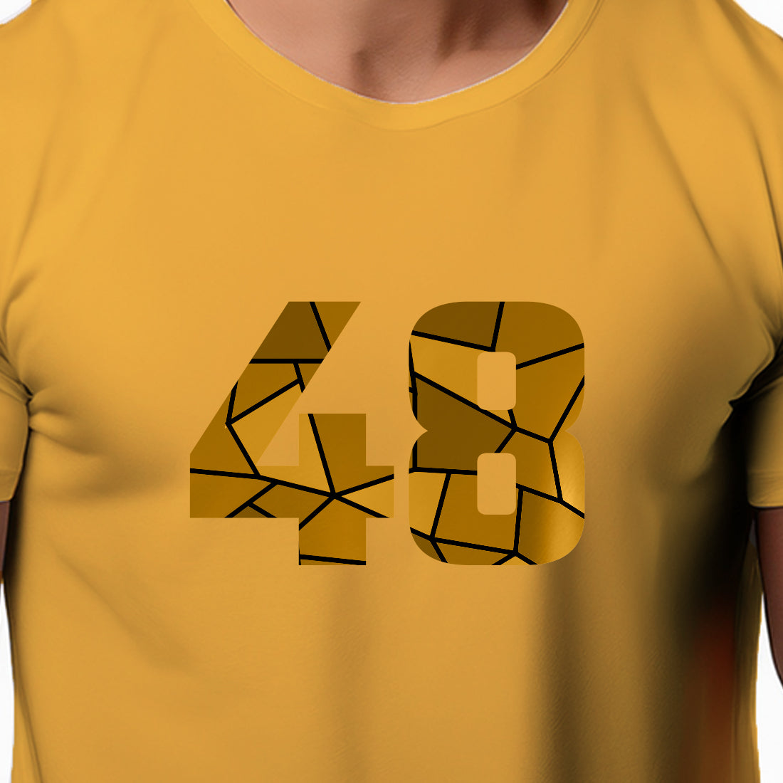 48 Number Men Unisex T-Shirt (Golden Yellow)