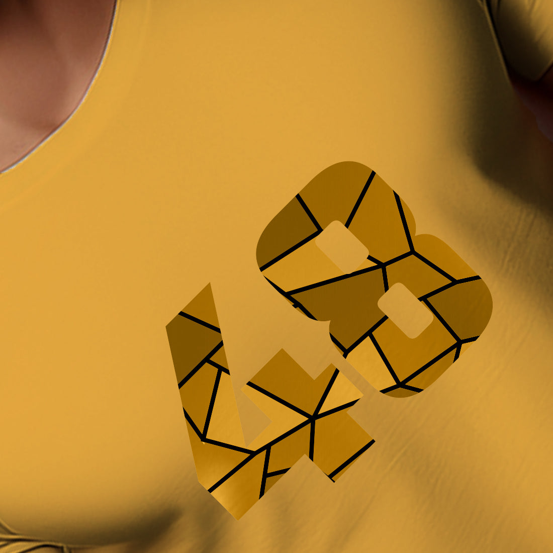 48 Number Men Unisex T-Shirt (Golden Yellow)