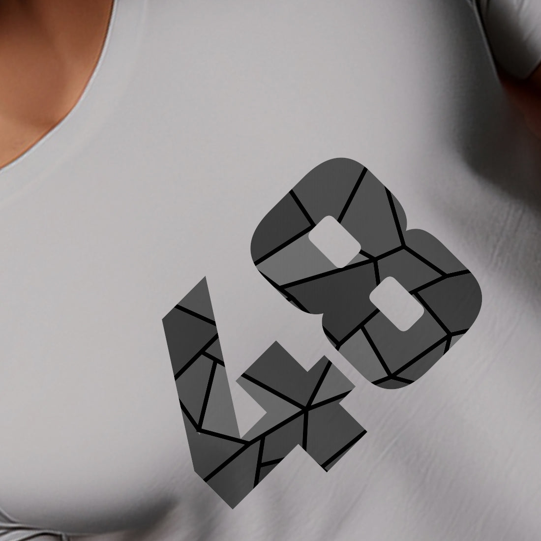 48 Number Men Unisex T-Shirt (Melange Grey)