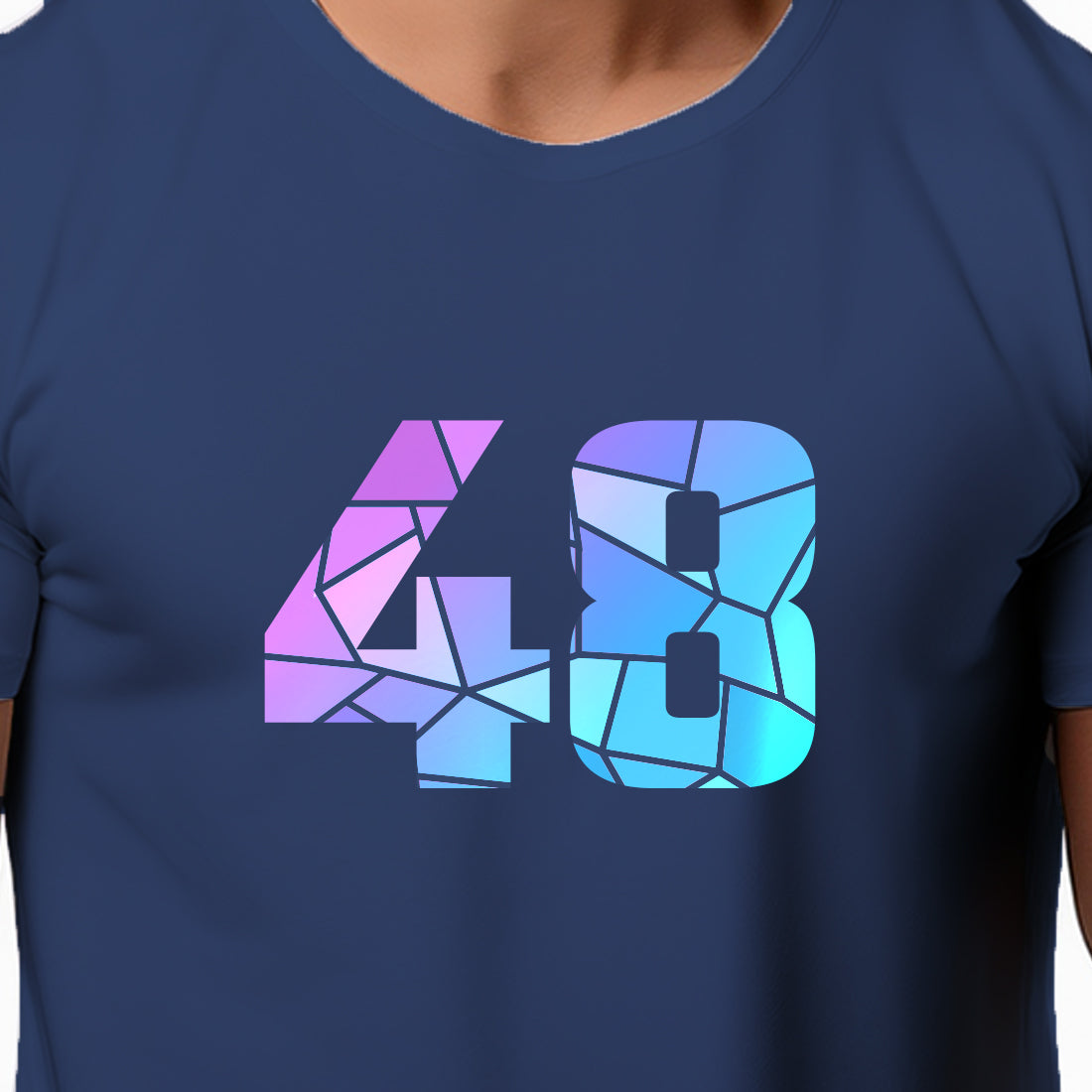 48 Number Men Unisex T-Shirt (Navy Blue)