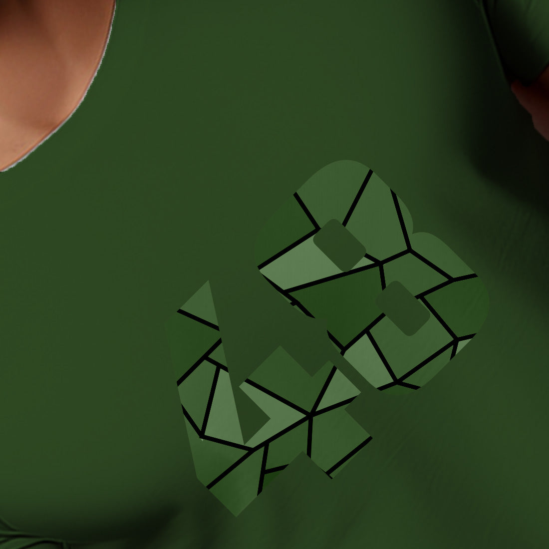 48 Number Men Unisex T-Shirt (Olive Green)