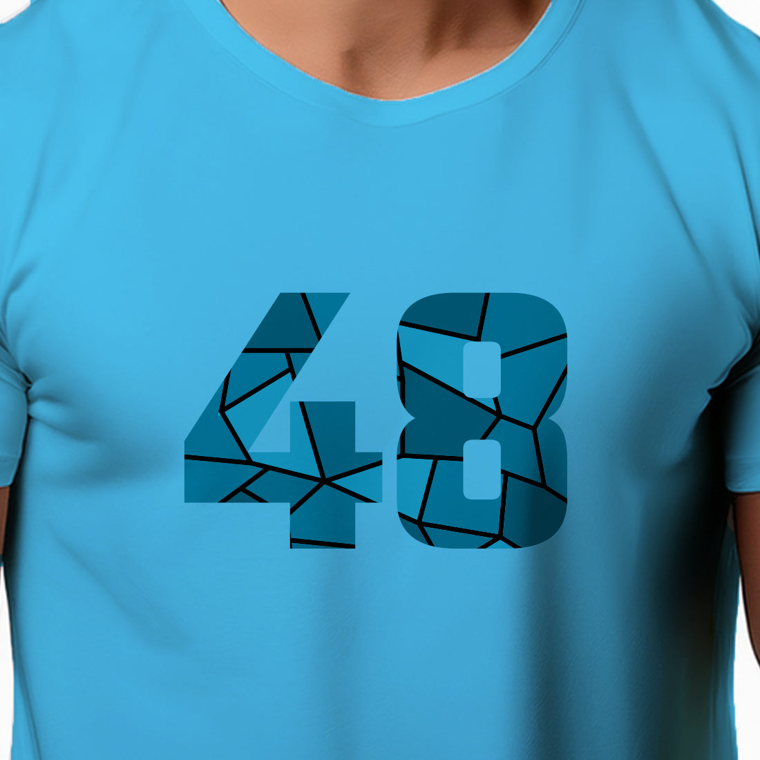48 Number Men Unisex T-Shirt (Sky Blue)