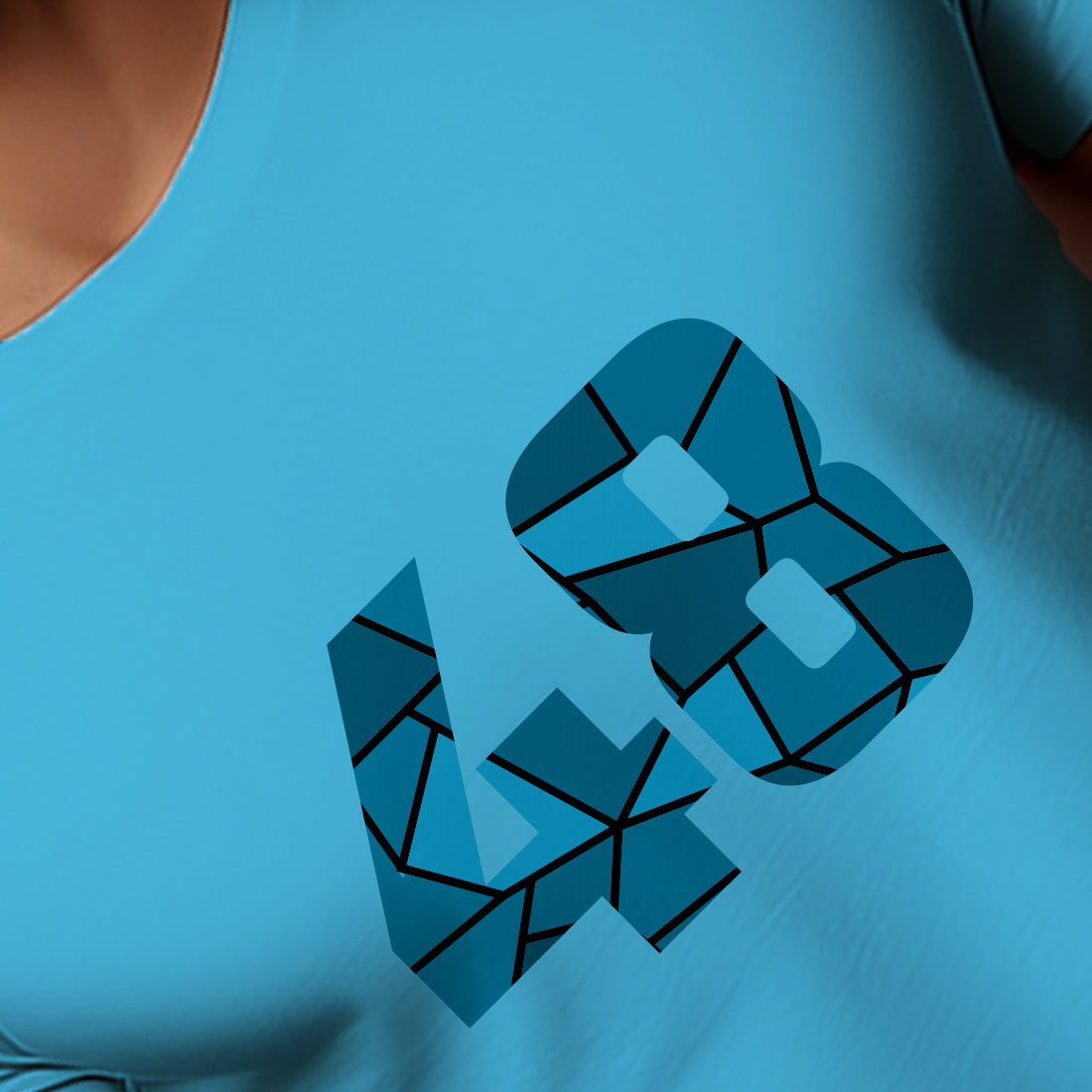 48 Number Men Unisex T-Shirt (Sky Blue)