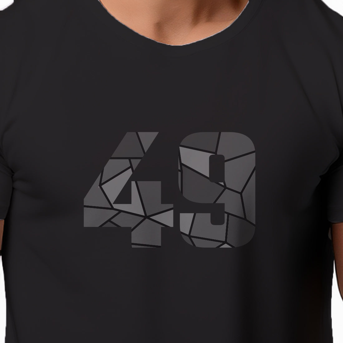 49 Number Men Unisex T-Shirt (Black)