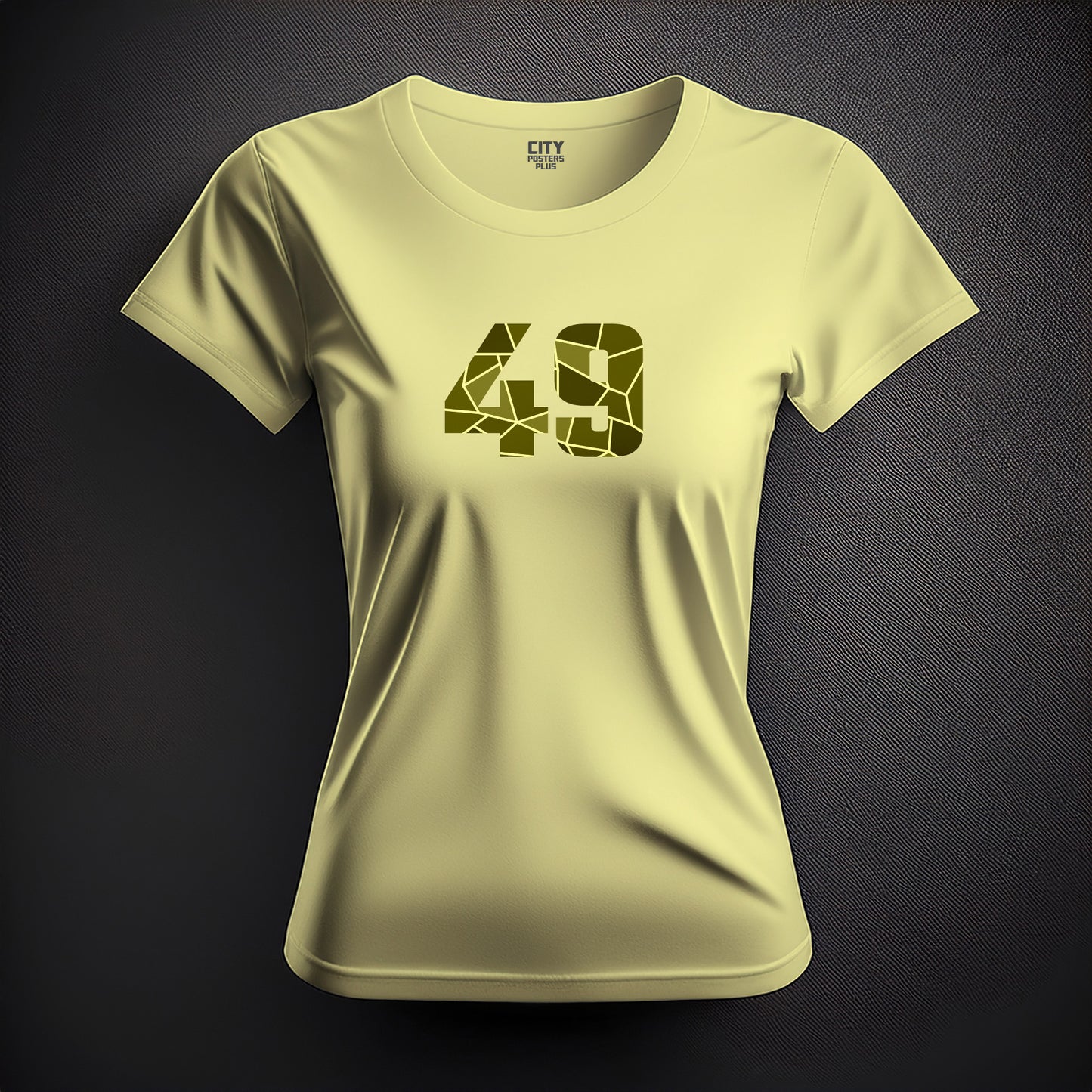 49 Number Women T-Shirt (Butter Yellow)