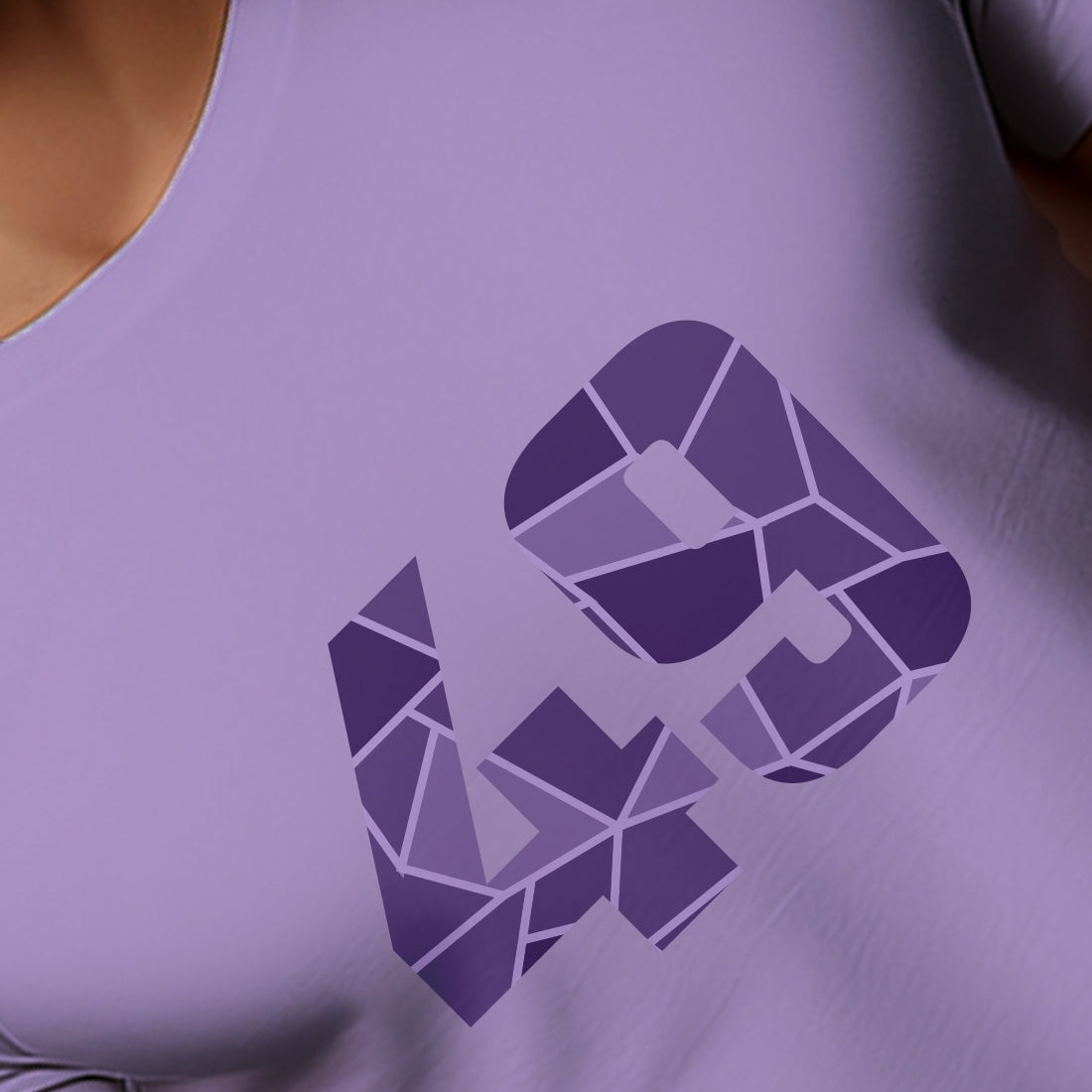 49 Number Men Unisex T-Shirt (Iris Lavender)