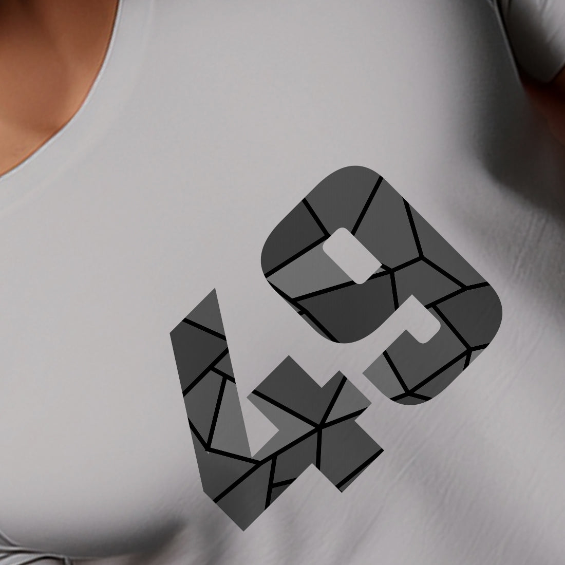 49 Number Men Unisex T-Shirt (Melange Grey)