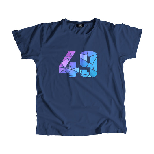 49 Number Men Unisex T-Shirt (Navy Blue)