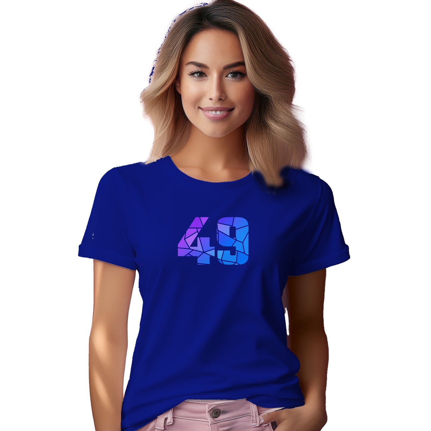 49 Number Women T-Shirt (Royal Blue)