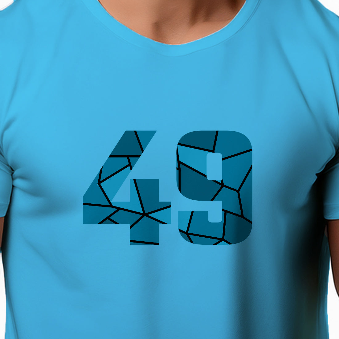 49 Number Men Unisex T-Shirt (Sky Blue)