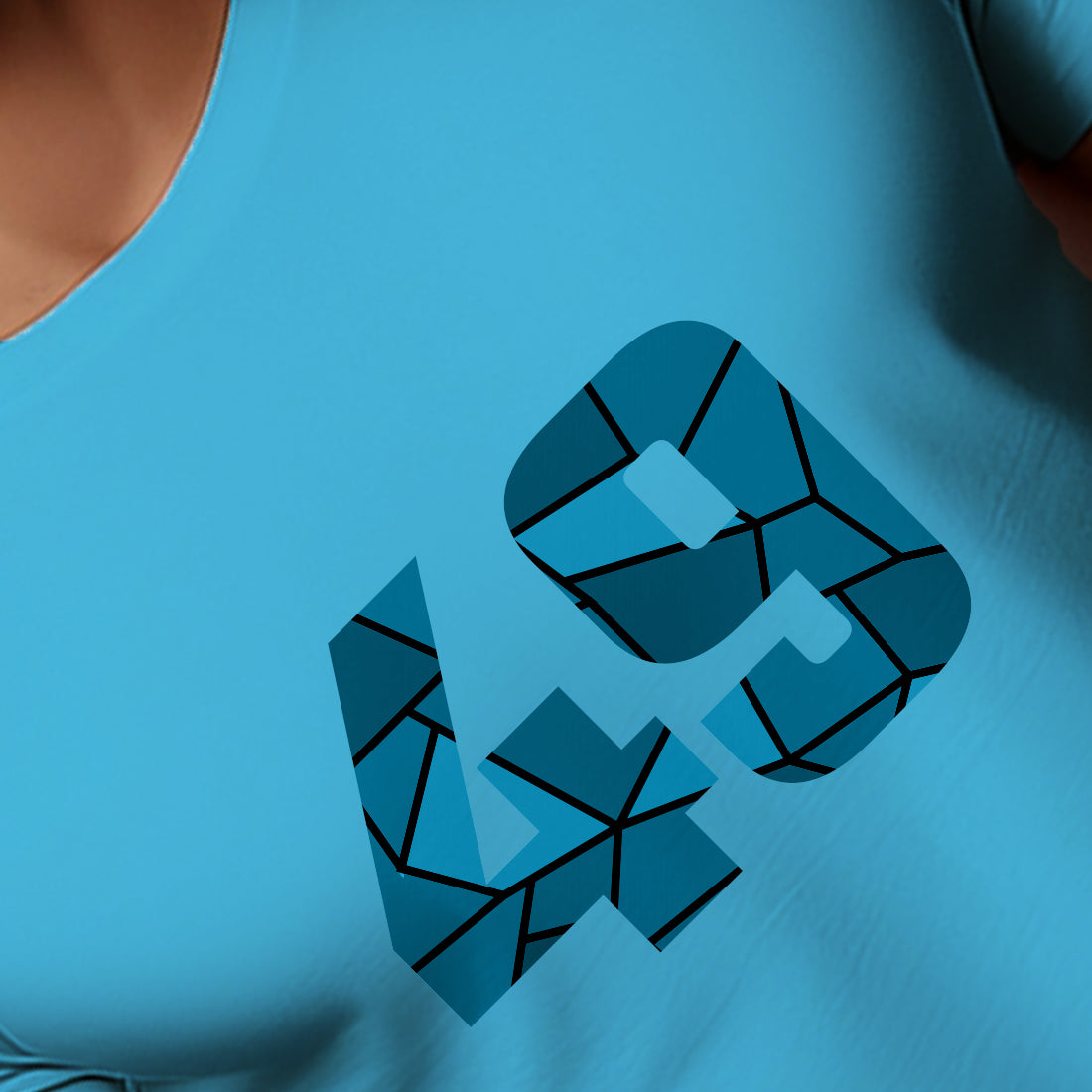 49 Number Men Unisex T-Shirt (Sky Blue)