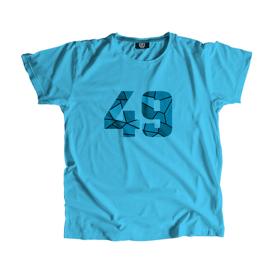 49 Number Men Unisex T-Shirt (Sky Blue)