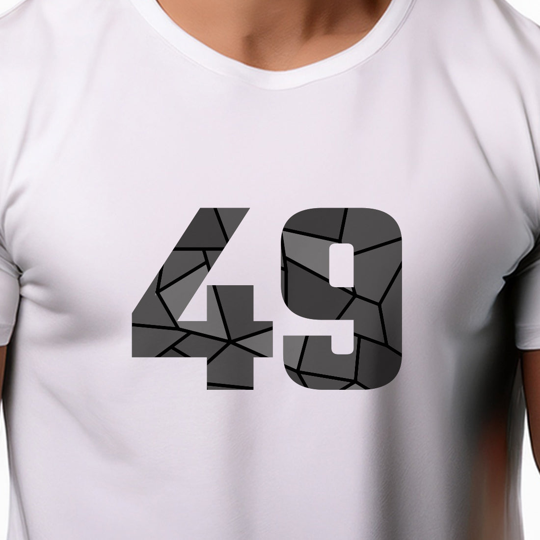 49 Number Men Unisex T-Shirt (White)