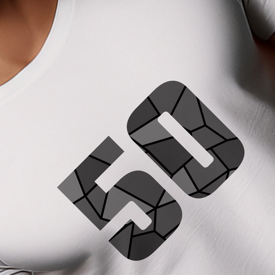 50 Number Men Unisex T-Shirt (White)