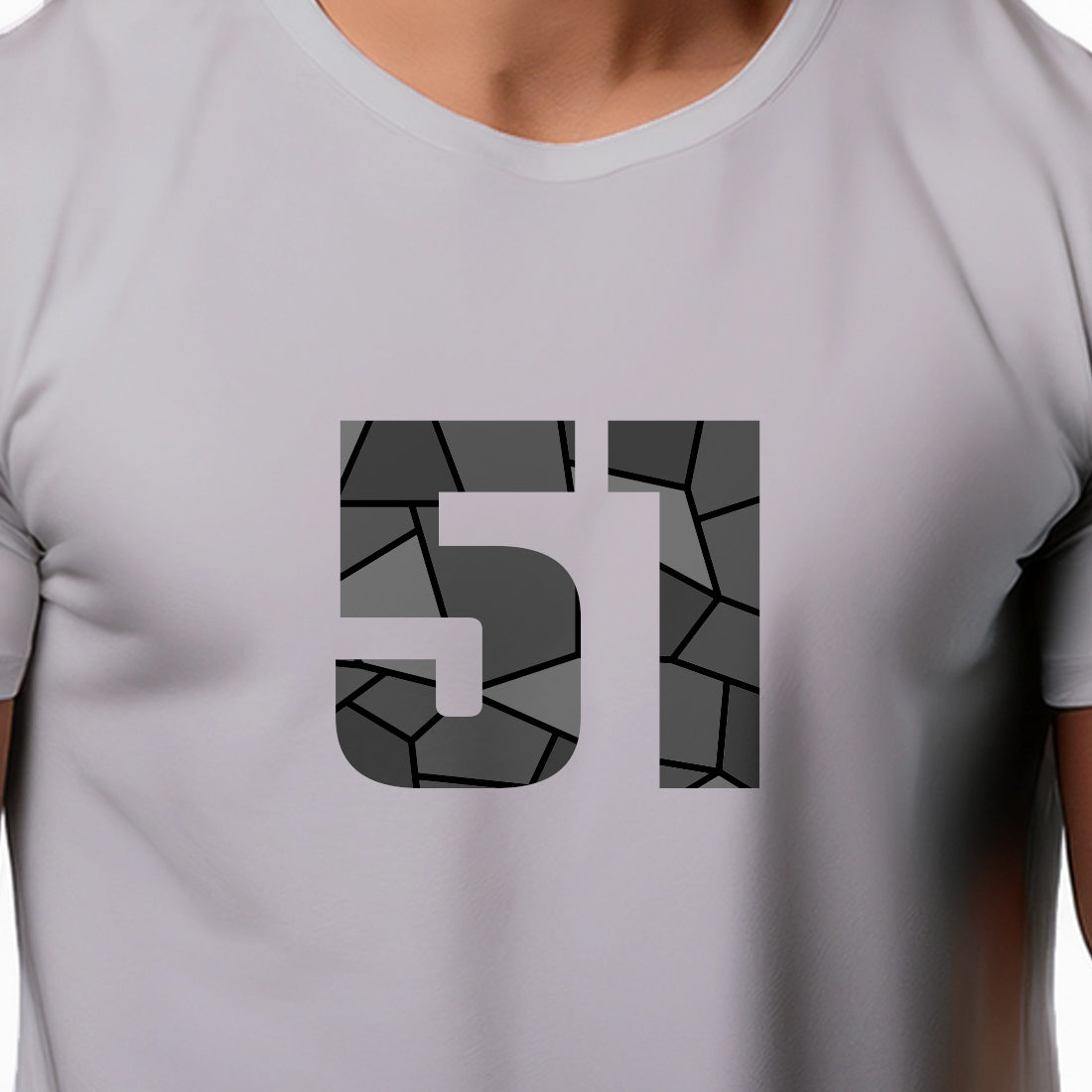 51 Number Men Unisex T-Shirt (Melange Grey)