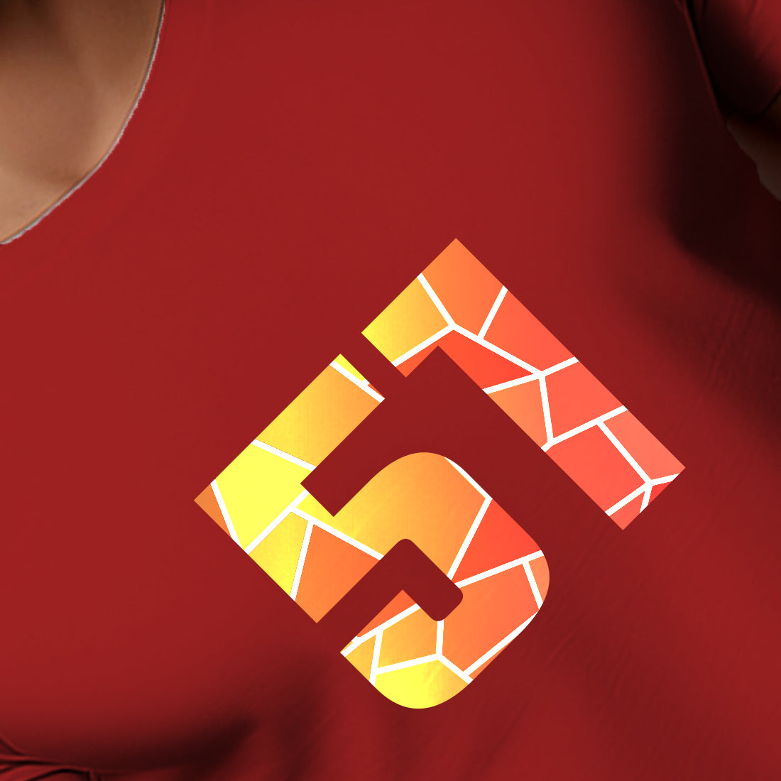 51 Number Men Unisex T-Shirt (Red)