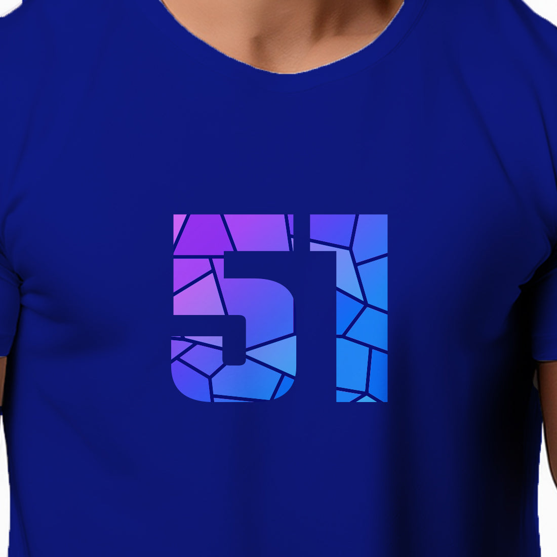 51 Number Men Unisex T-Shirt (Royal Blue)