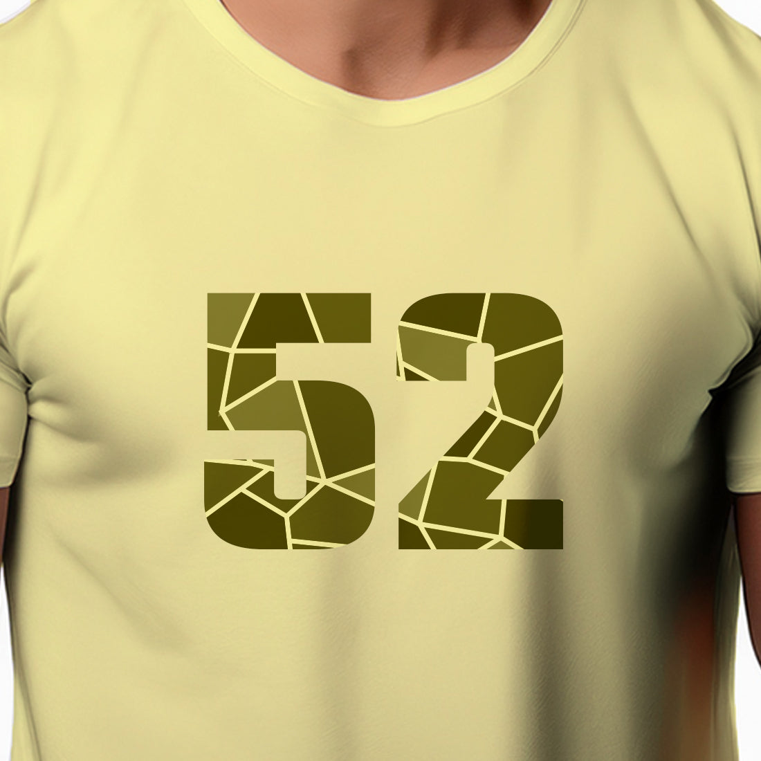 52 Number Men Unisex T-Shirt (Butter Yellow)