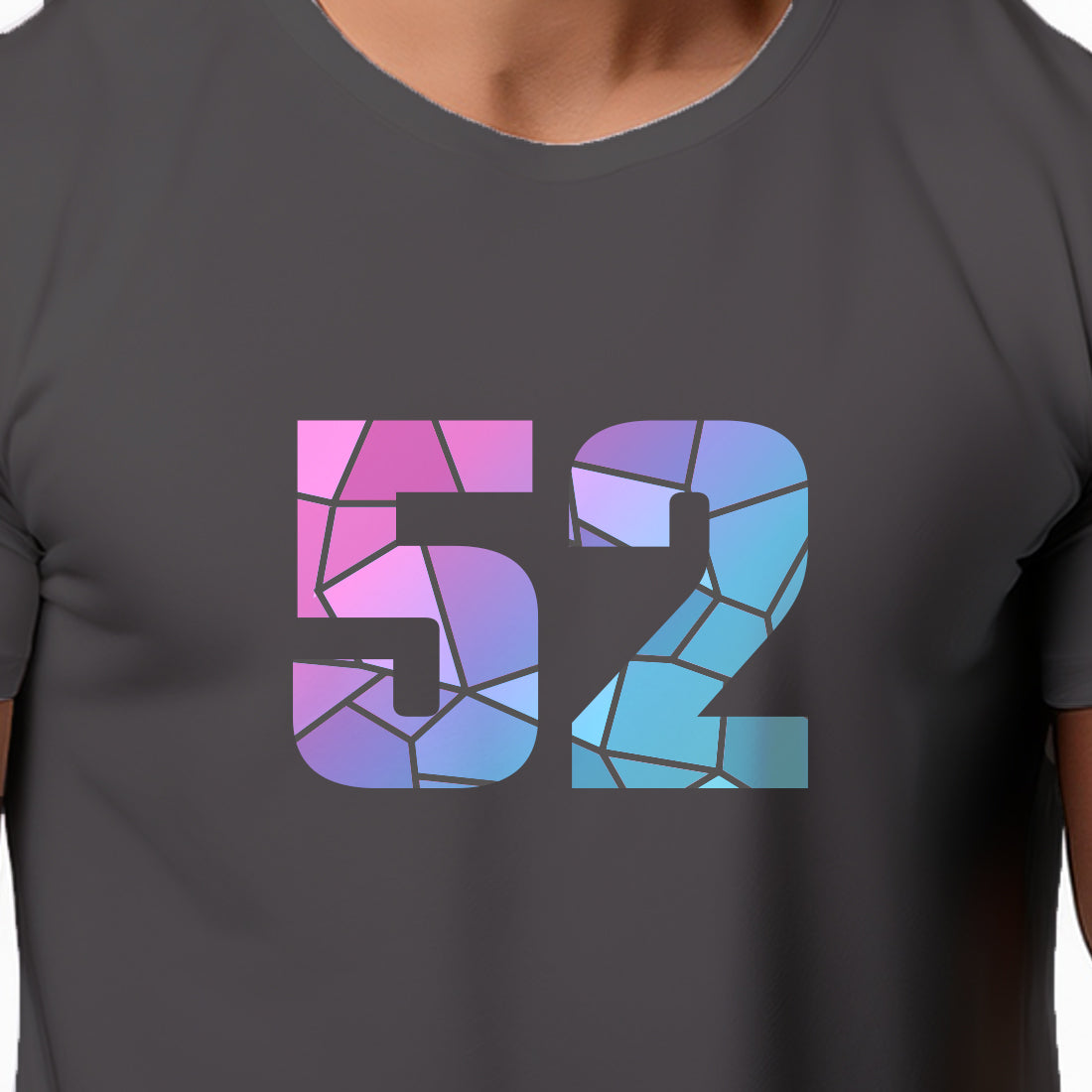 52 Number Men Unisex T-Shirt (Charcoal Grey)