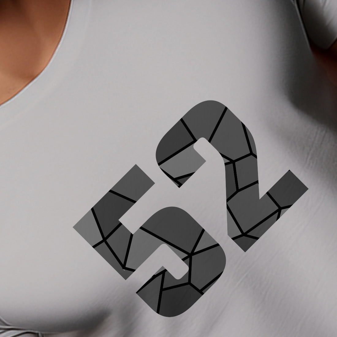 52 Number Men Unisex T-Shirt (Melange Grey)