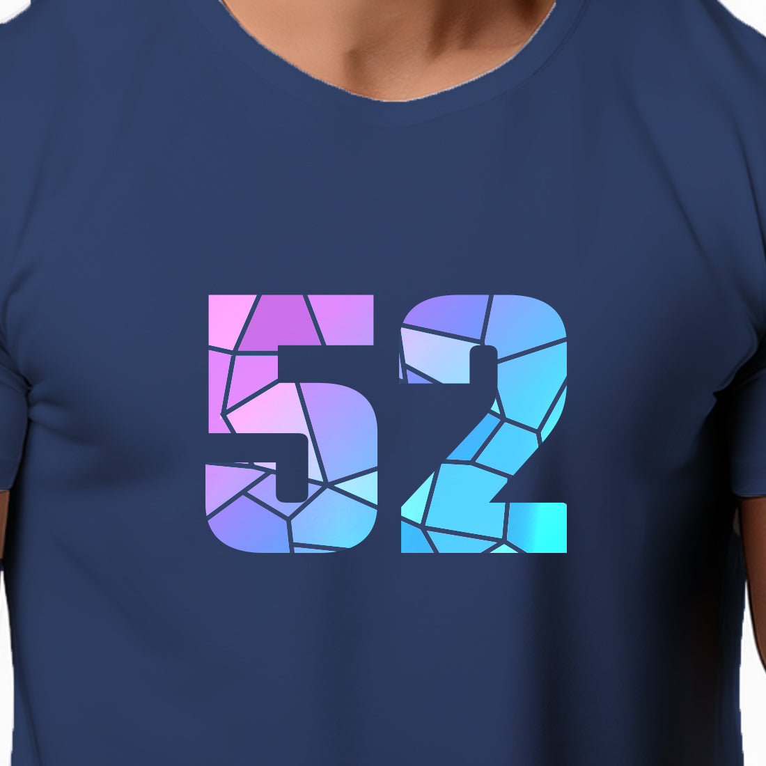 52 Number Men Unisex T-Shirt (Navy Blue)