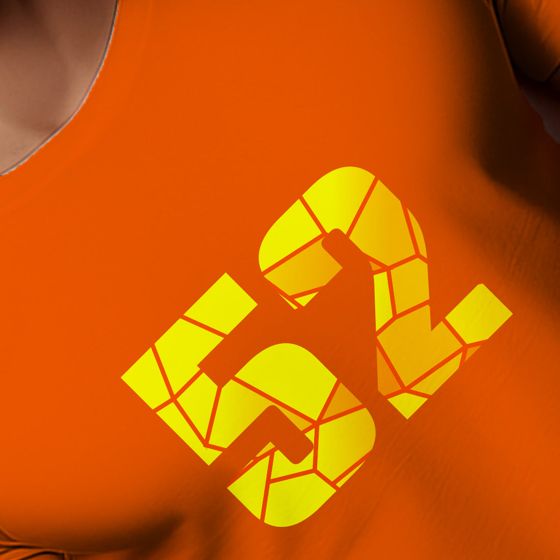 52 Number Men Unisex T-Shirt (Orange)
