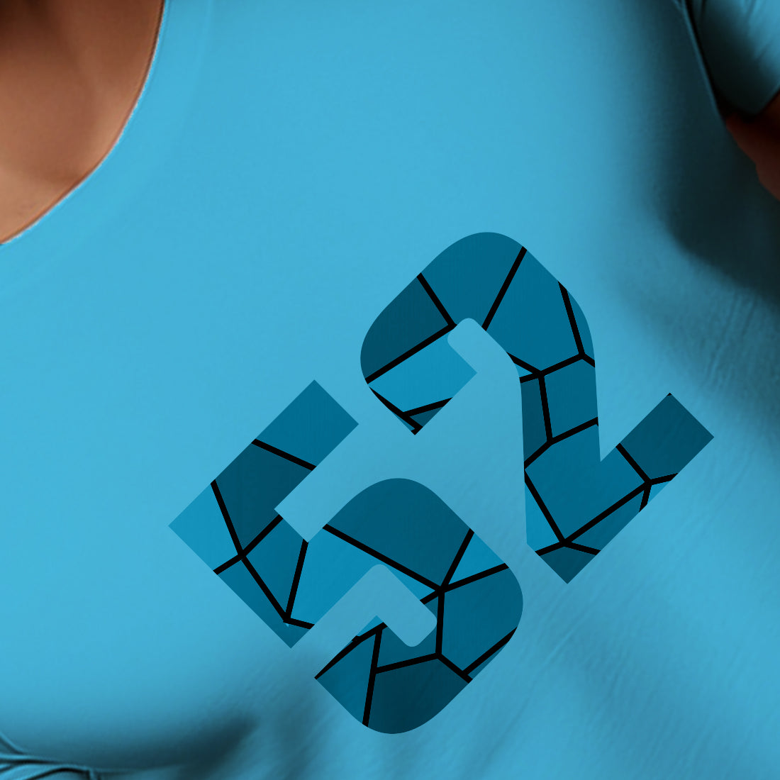 52 Number Men Unisex T-Shirt (Sky Blue)