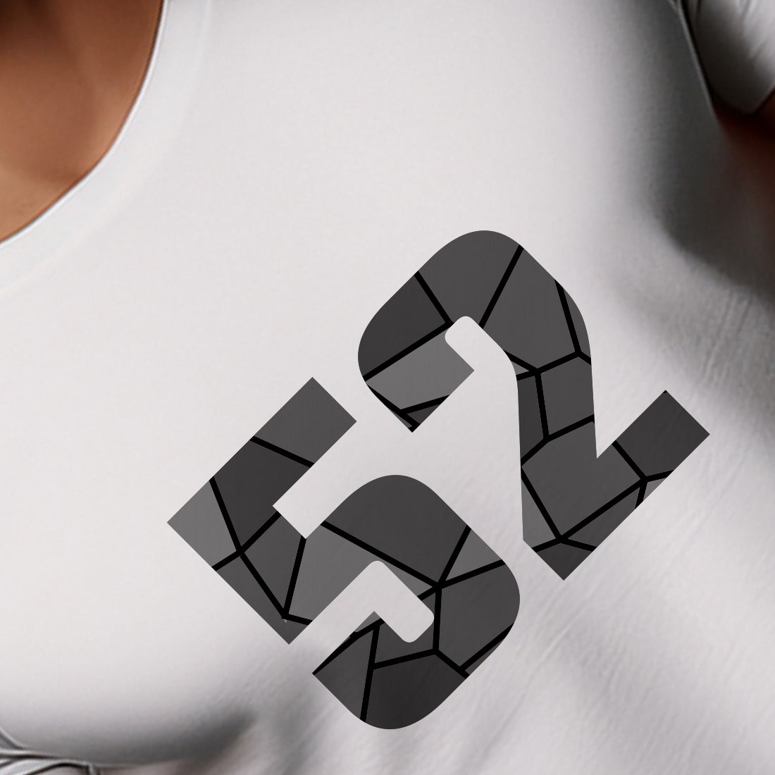 52 Number Men Unisex T-Shirt (White)