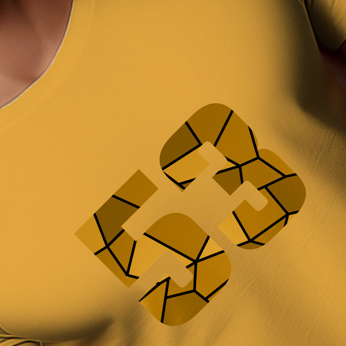 53 Number Men Unisex T-Shirt (Golden Yellow)