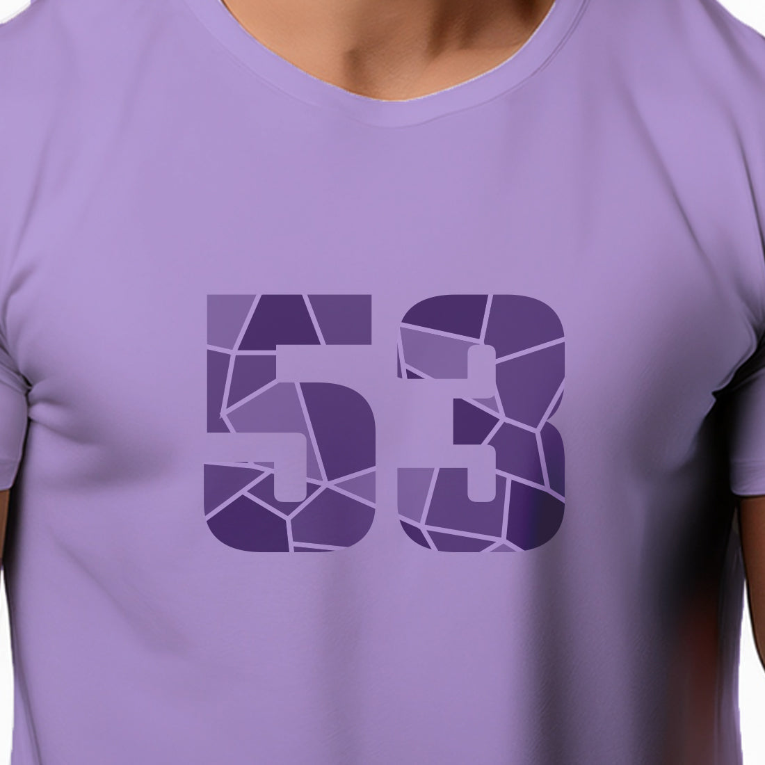53 Number Men Unisex T-Shirt (Iris Lavender)