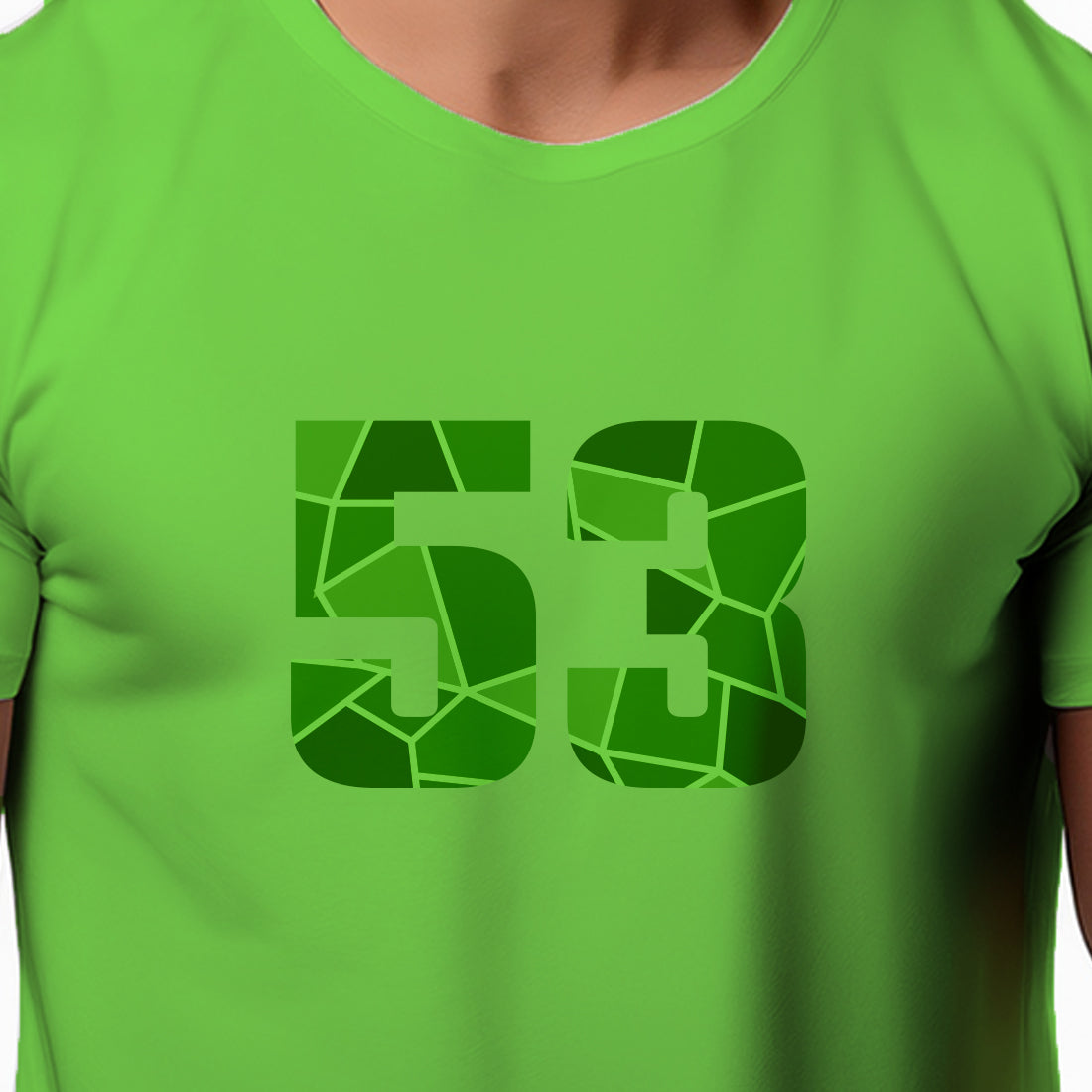 53 Number Men Unisex T-Shirt (Liril Green)