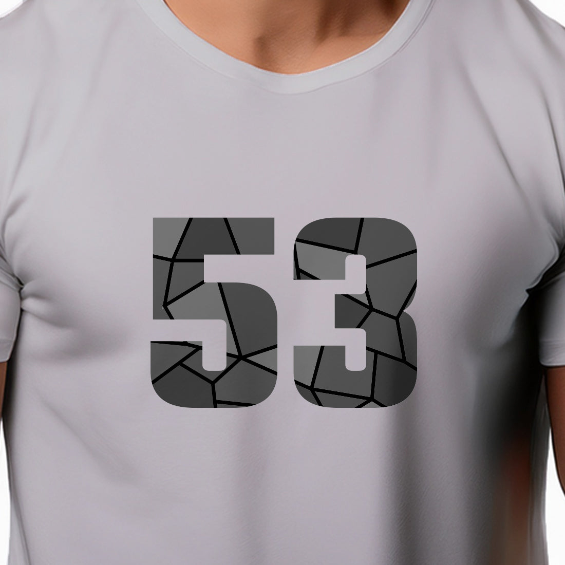 53 Number Men Unisex T-Shirt (Melange Grey)
