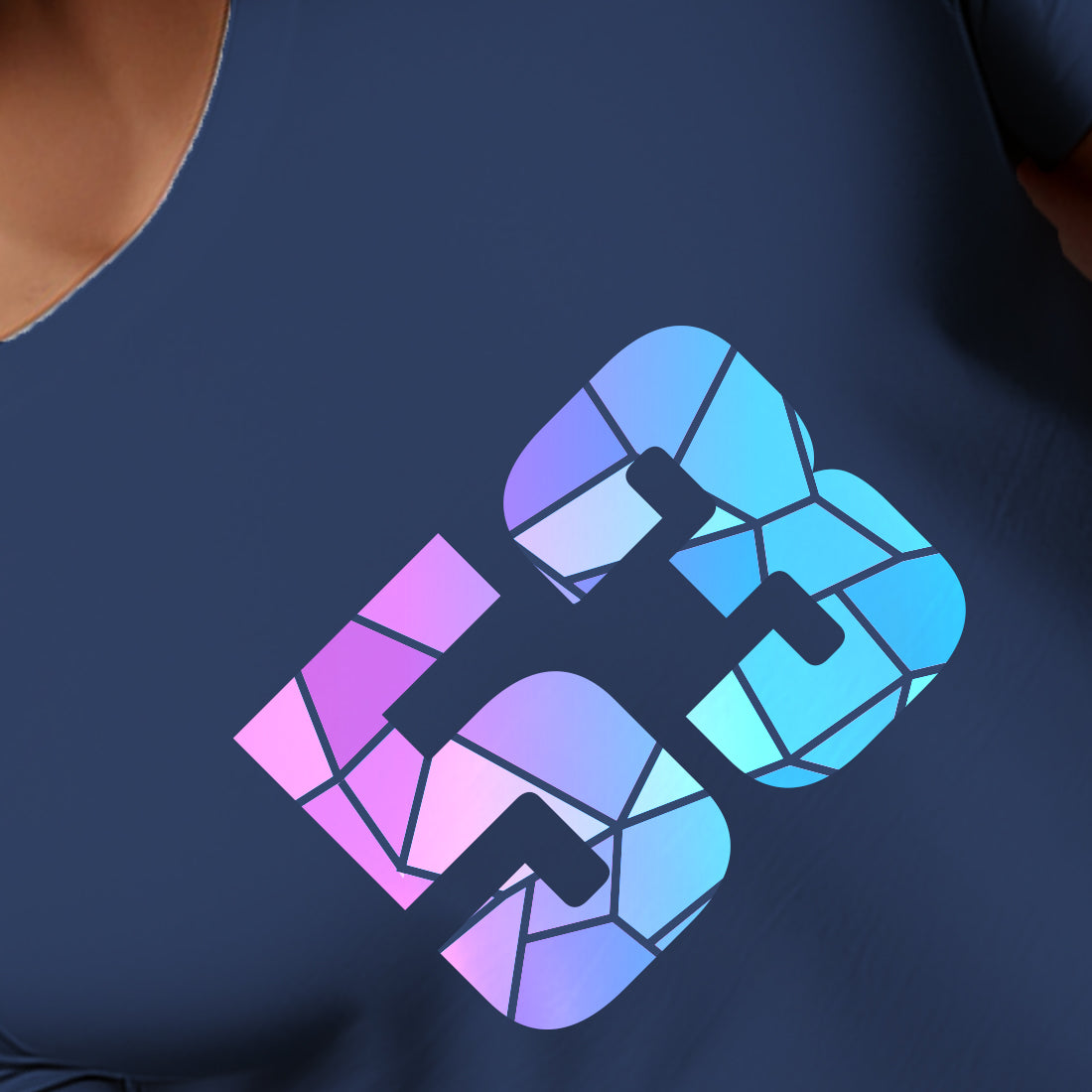 53 Number Men Unisex T-Shirt (Navy Blue)