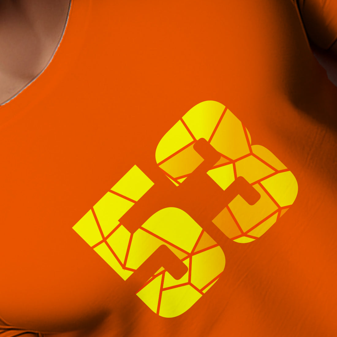 53 Number Men Unisex T-Shirt (Orange)