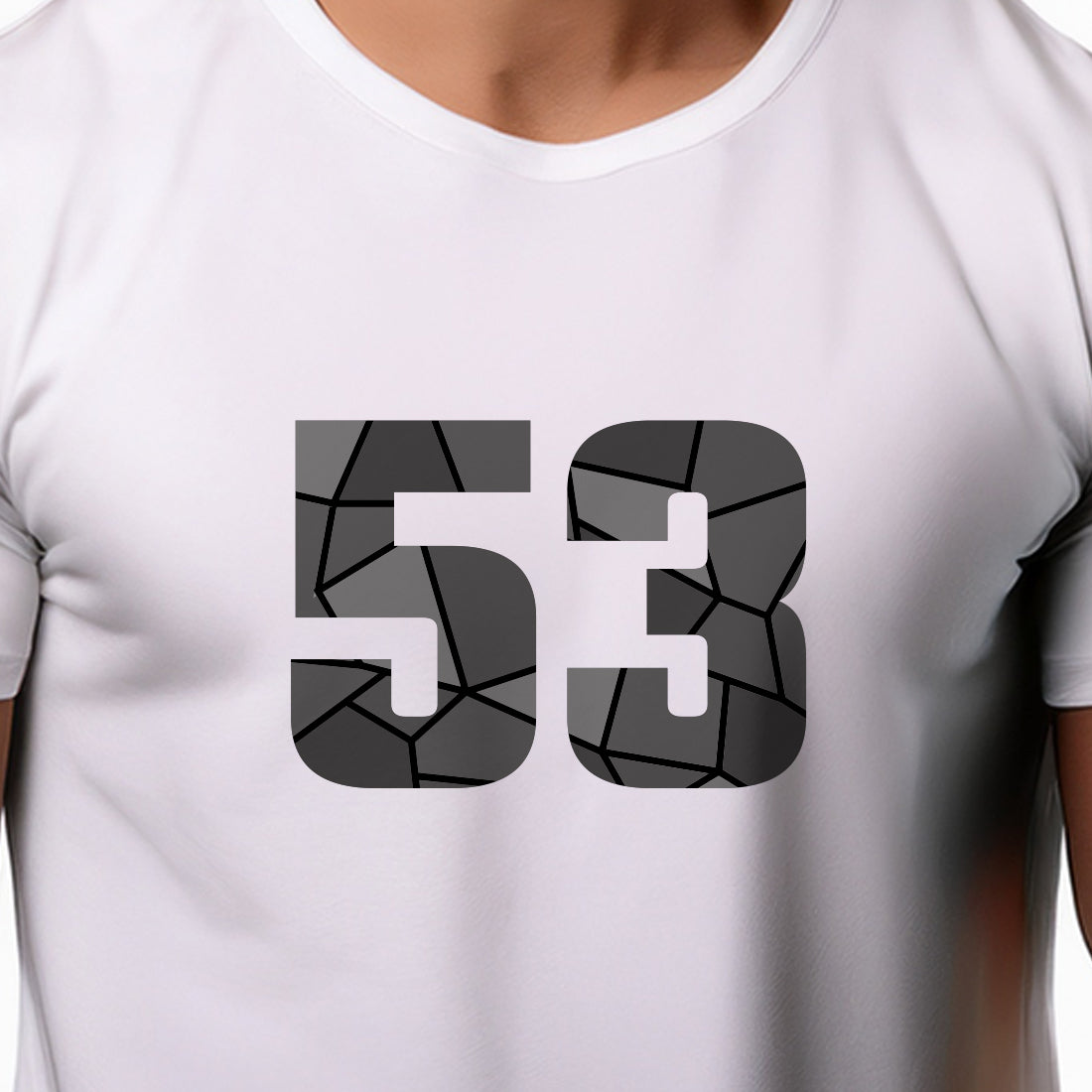 53 Number Men Unisex T-Shirt (White)