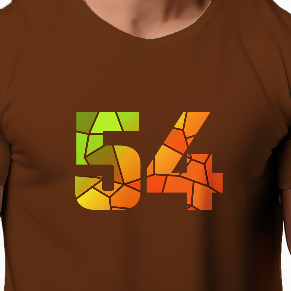 54 Number Men Unisex T-Shirt (Brown)